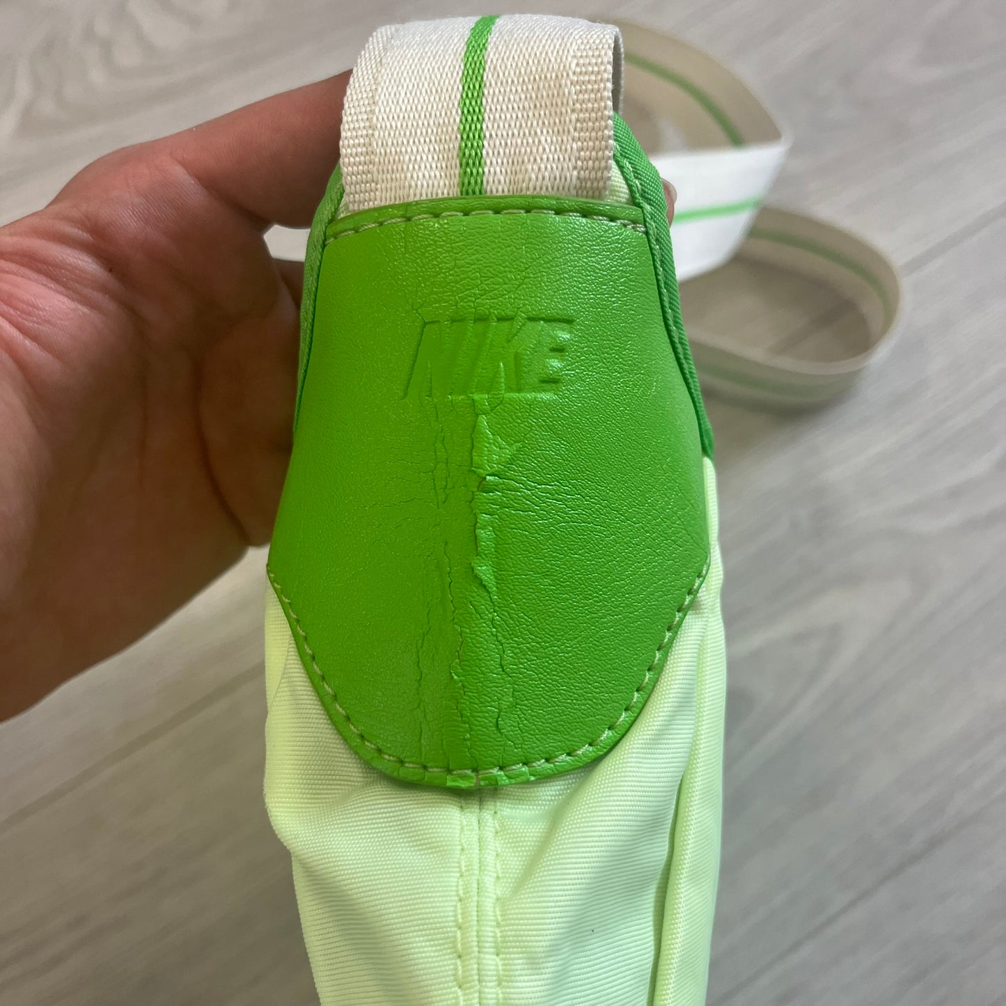 nike nylon sling bag green