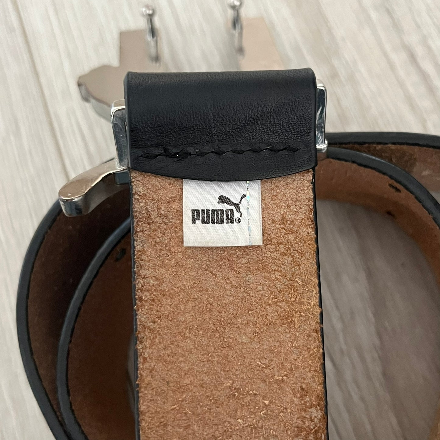 puma rhinestone leather belt
