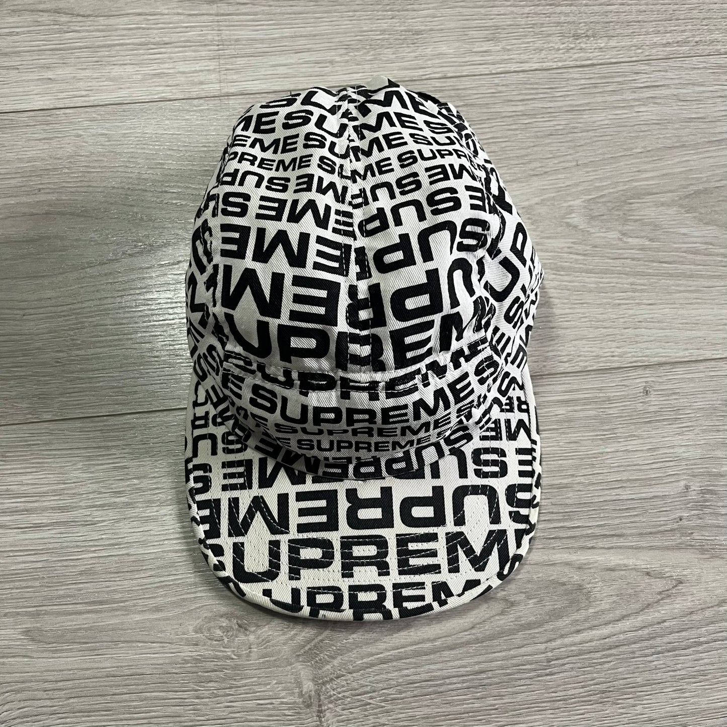 supreme repeater camp cap white