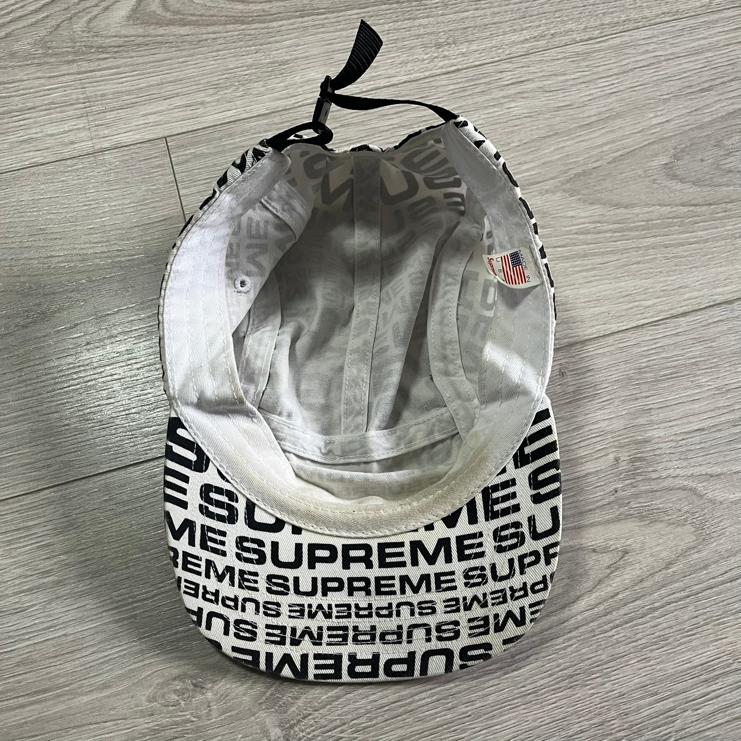 supreme repeater camp cap white