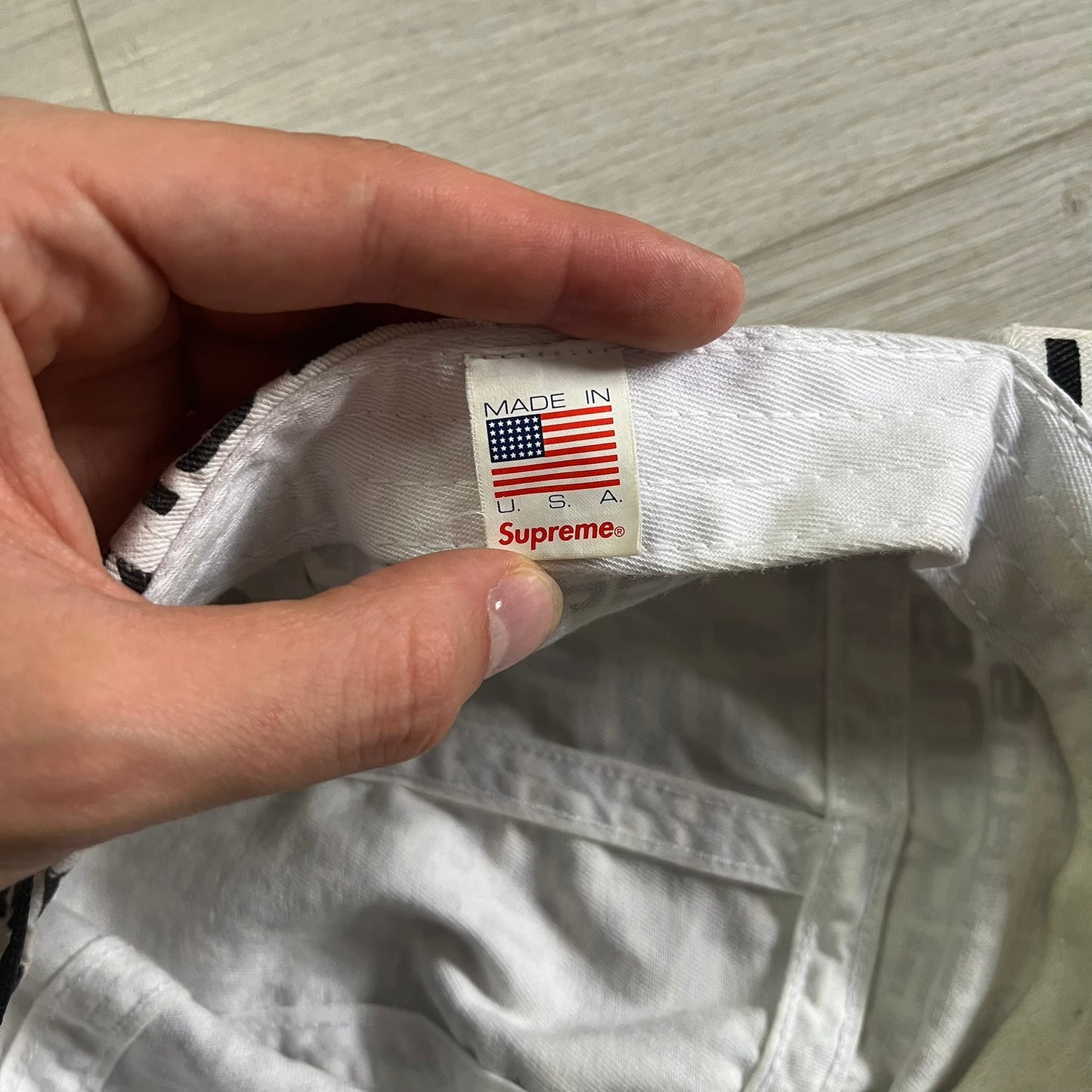 supreme repeater camp cap white