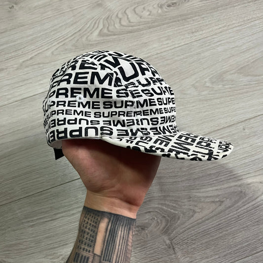 supreme repeater camp cap white