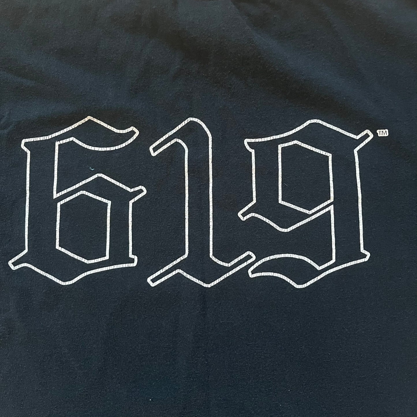 White '619' logo on a black background