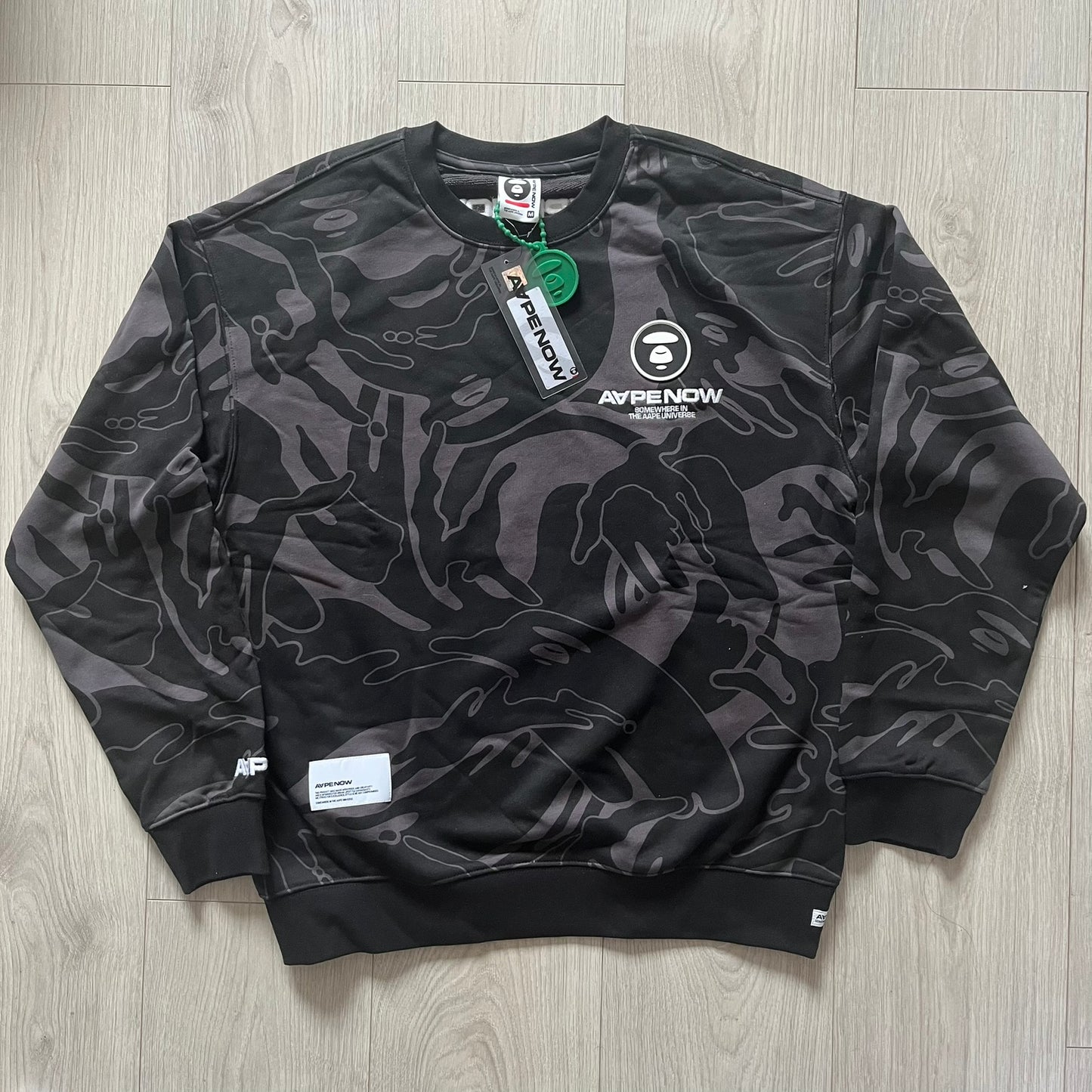 AAPE By Bathing Ape Now Silicon Badge Camo Crewneck