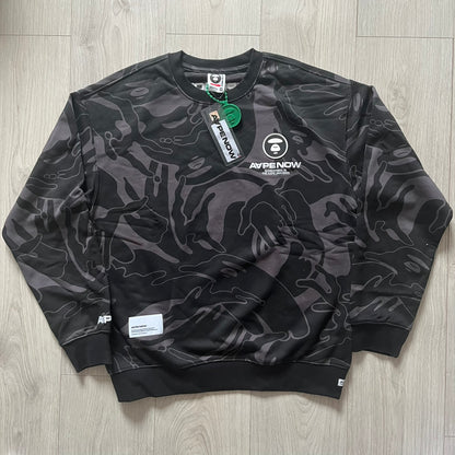 AAPE By Bathing Ape Now Silicon Badge Camo Crewneck