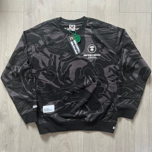 AAPE By Bathing Ape Now Silicon Badge Camo Crewneck