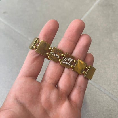 Bazo 1199 "63 OG" Stainless Steel Gold Plated Bracelet is a gold color stainless steel bracelet with thin and smooth beads. The interior is engraved with the 1199 logo and 63OG text.&nbsp;&nbsp;