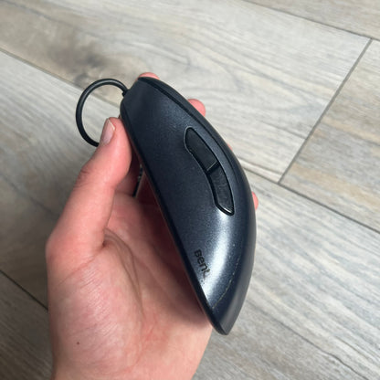 BenQ Zowie EC1-B CS:GO Special Edition Gaming Mouse is a wired ergonomic mouse designed for right-handed users, featuring a PixArt 3360 optical sensor with adjustable DPI settings. The black casing includes a CS:GO Guardian graphic, with a 1000 Hz polling rate, five buttons, and a scroll wheel for precise control. It has a USB connection, 2-meter cable, and a lightweight 94 g construction optimized for palm and claw grip styles.