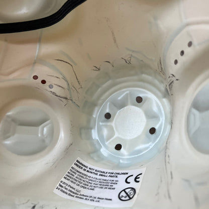 Borderlands 3 Pre-Order Exclusive Psycho Mask is a plastic character mask based on the Psycho enemy from the video game. The mask recreates the character’s white bandit mask design with detailed sculpting and includes an adjustable rubber strap for wearing. The interior features foam padding for a more secure fit on the head. Psychos are one of the most recognizable characters in the Borderlands franchise and appear as masked bandits throughout the series.