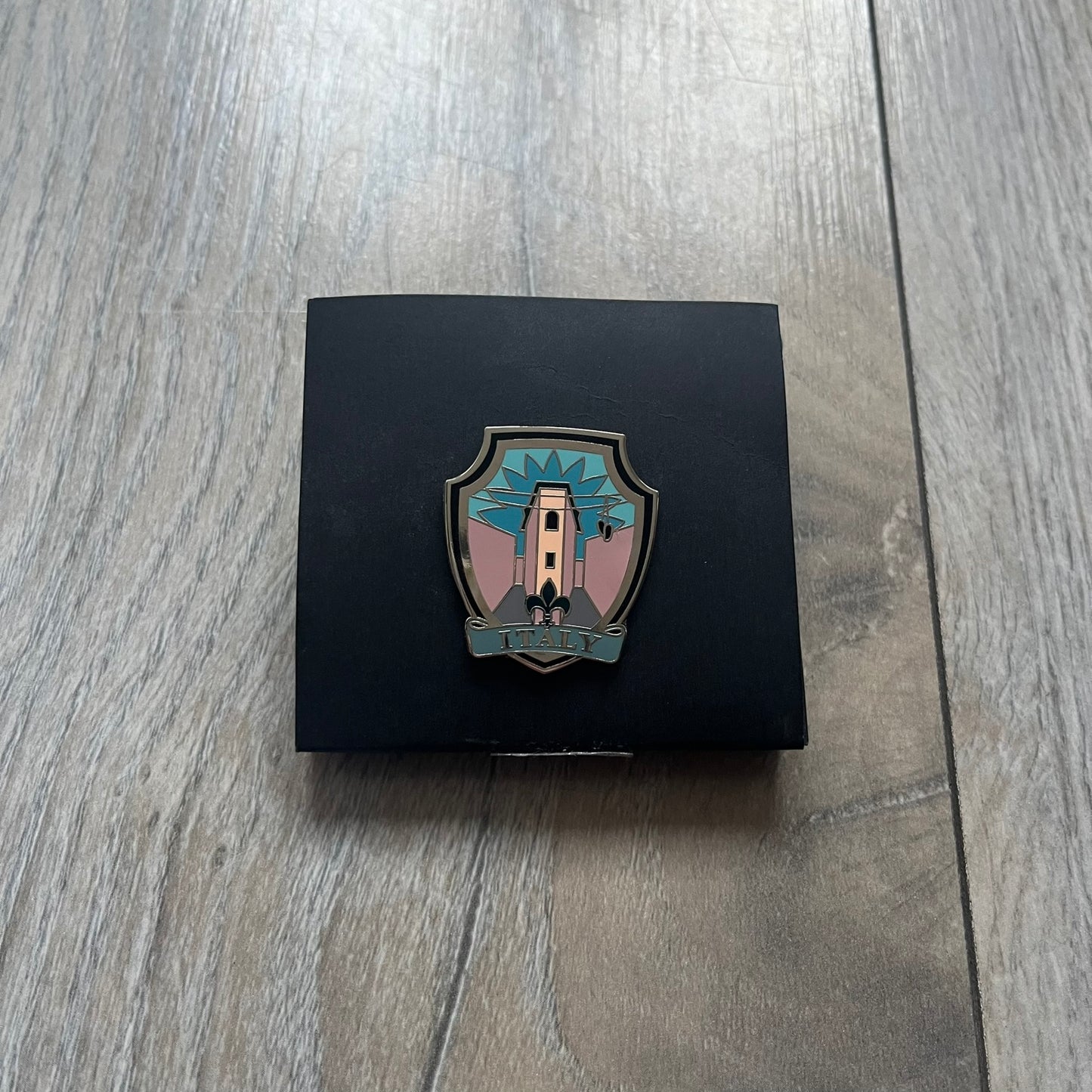 Original physical Counter-Strike: Global Offensive Series 1 Italy pin, produced as official Valve merchandise. These pins were sold at Valve-sponsored CS:GO Major events and later via the official WeLoveFine store, and originally included a code to unlock a “Genuine” Italy pin for the user’s Steam profile. This example comes with the original packaging; the code has been scratched (by me) but remains unused.