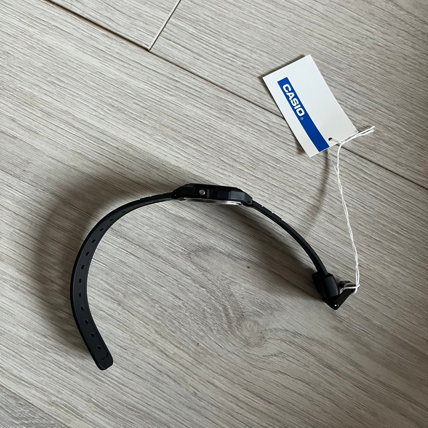 Custom Casio F-91W Black digital watch featuring a Flame filter screen. Slim 8.5 mm profile, lightweight 21 g build and flexible bio-based resin band ensure lasting comfort. Includes alarm, stopwatch, and microlight function for everyday functionality.