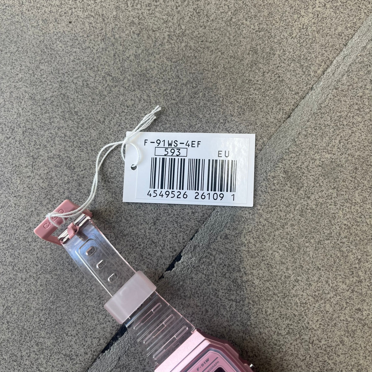 Custom Casio F-91W Pink digital watch featuring a Anime Eyes filter screen. Slim 8.5 mm profile, lightweight 21 g build and flexible bio-based resin band ensure lasting comfort. Includes alarm, stopwatch, and microlight function for everyday functionality.