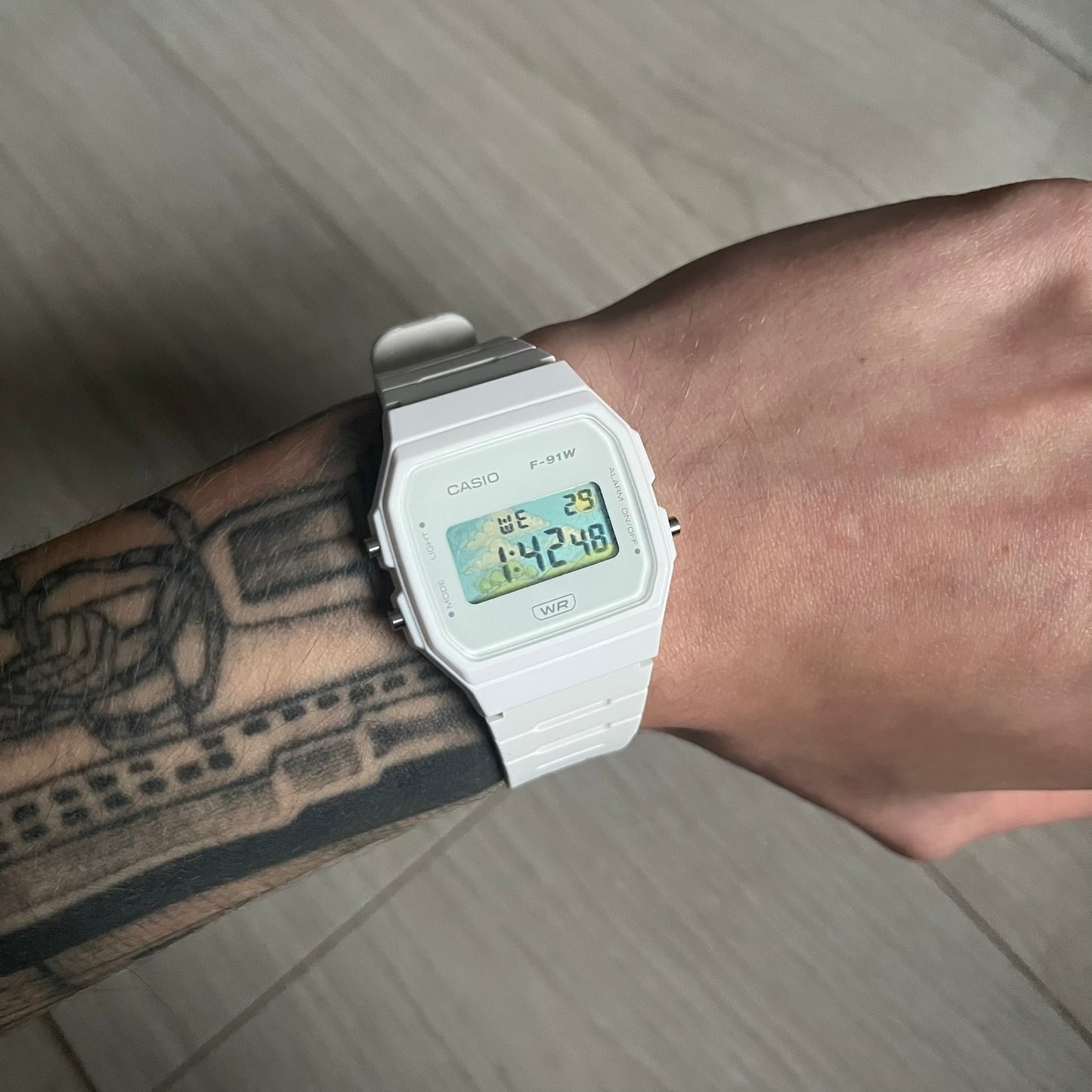 Casio F-91W "Sunny Day" White Digital Watch