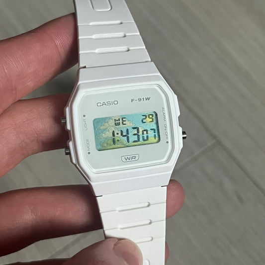 Casio F-91W "Sunny Day" White Digital Watch