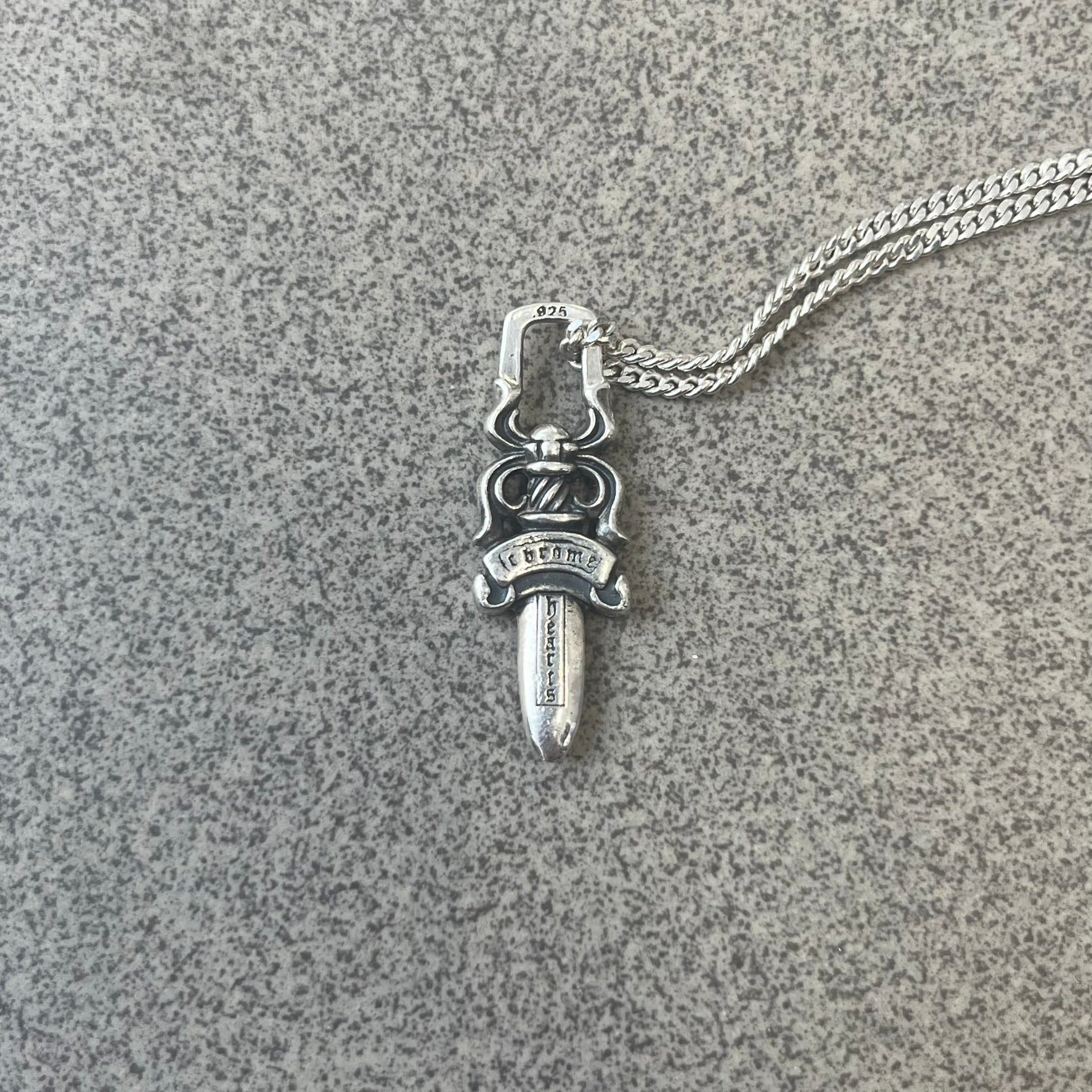 Chrome Hearts Dagger 925 Silver Zipper Necklace – único13