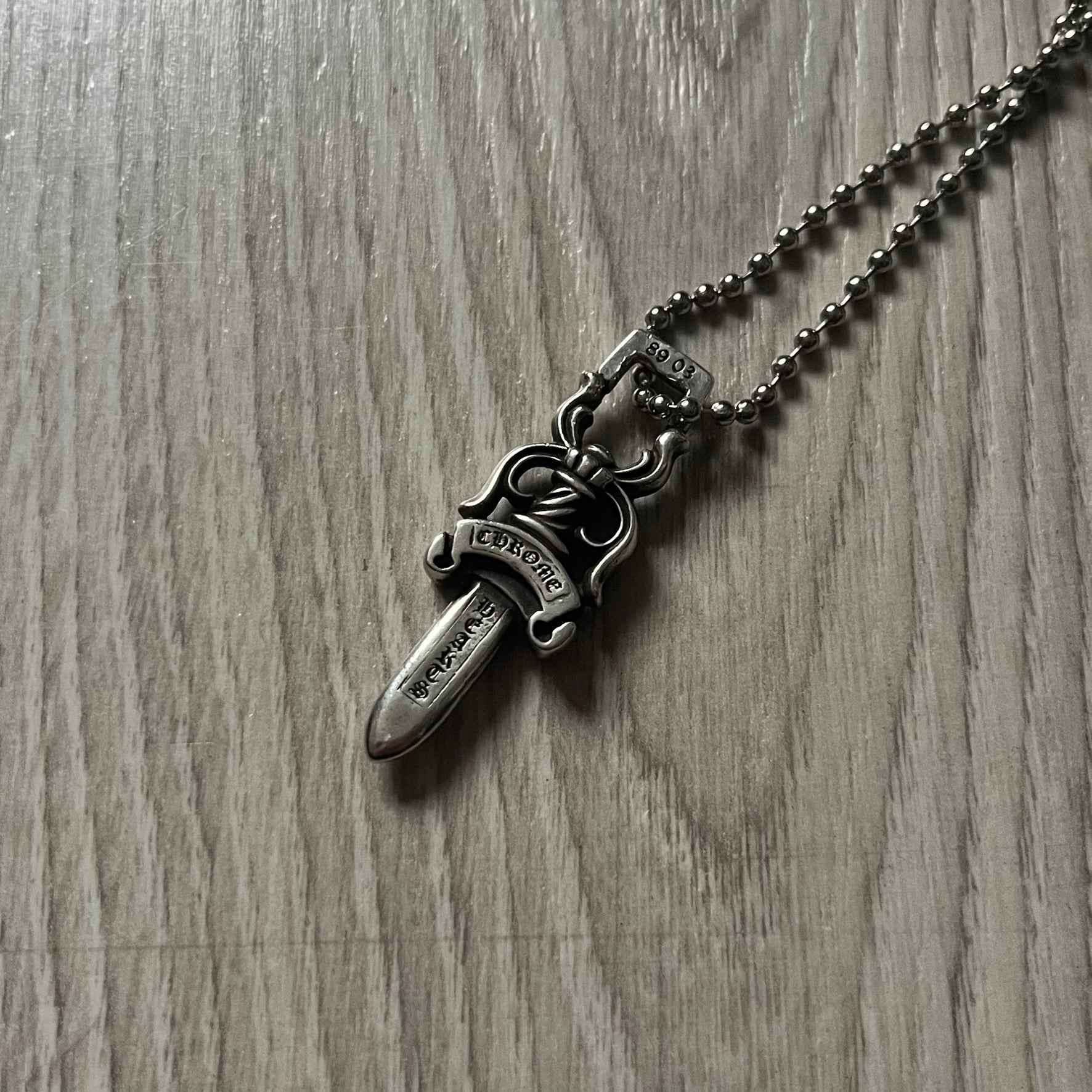 Chrome Hearts Dagger #10 Silver Necklace – único13