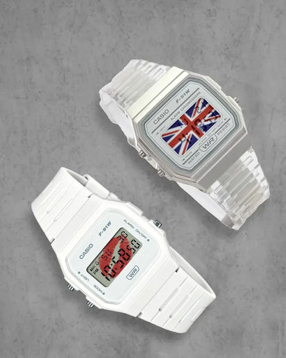 Discover custom Casio watches at Único13, where the iconic F-91W meets fresh, bold upgrades. Each watch retains its classic shape and reliable digital functionality while featuring unique, colorful displays that add personality and style. Whether you prefer a subtle statement or a vibrant standout, these reimagined pieces bring fun, individuality, and timeless Casio reliability to your wrist.