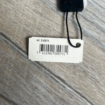 Dolce & Gabbana 2000s Split Black Dog Tag Necklace is a stainless steel necklace featuring a black dog tag pendant with a vertical grey split line running from top to bottom. The lower section of the pendant includes D&G and Dolce & Gabbana logos in the same grey tone as the split detail. The pendant has an iridescent black finish that shifts color depending on the angle. It is attached to a steel ball chain with a lobster clasp closure.