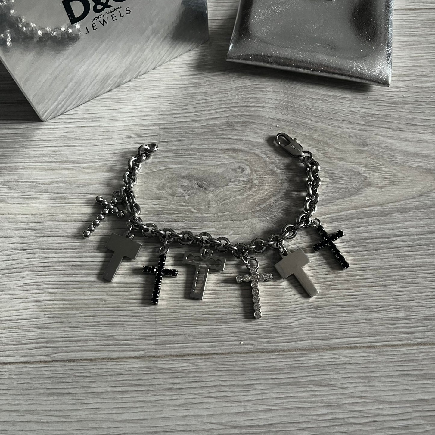 Dolce & Gabbana 7 Crosses Stainless Steel Bracelet