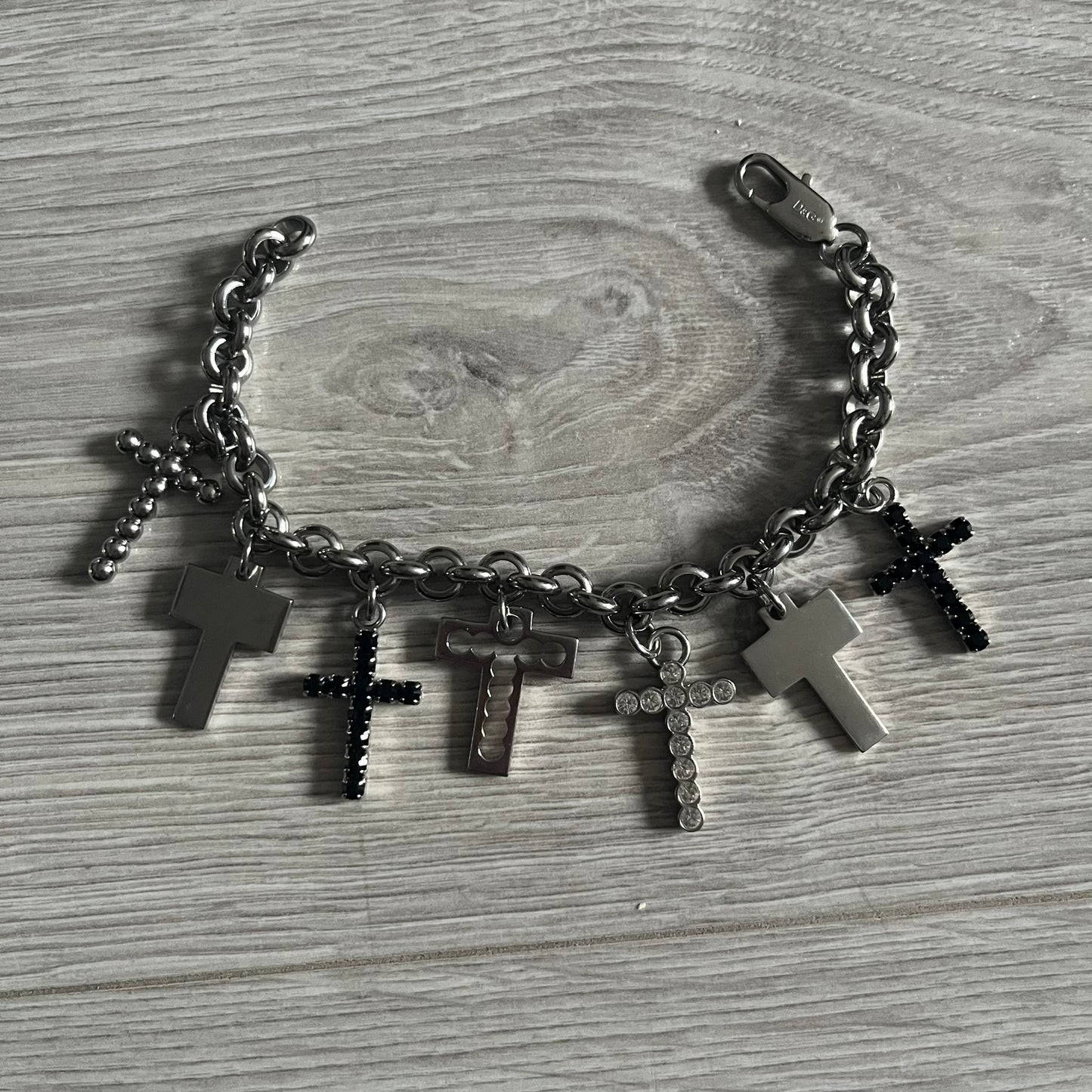 Dolce & Gabbana 7 Crosses Stainless Steel Bracelet