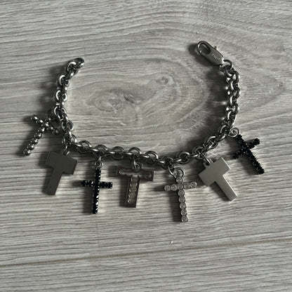 Dolce & Gabbana 7 Crosses Stainless Steel Bracelet
