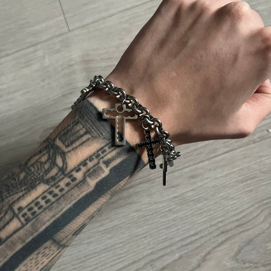 Dolce & Gabbana 7 Crosses Stainless Steel Bracelet