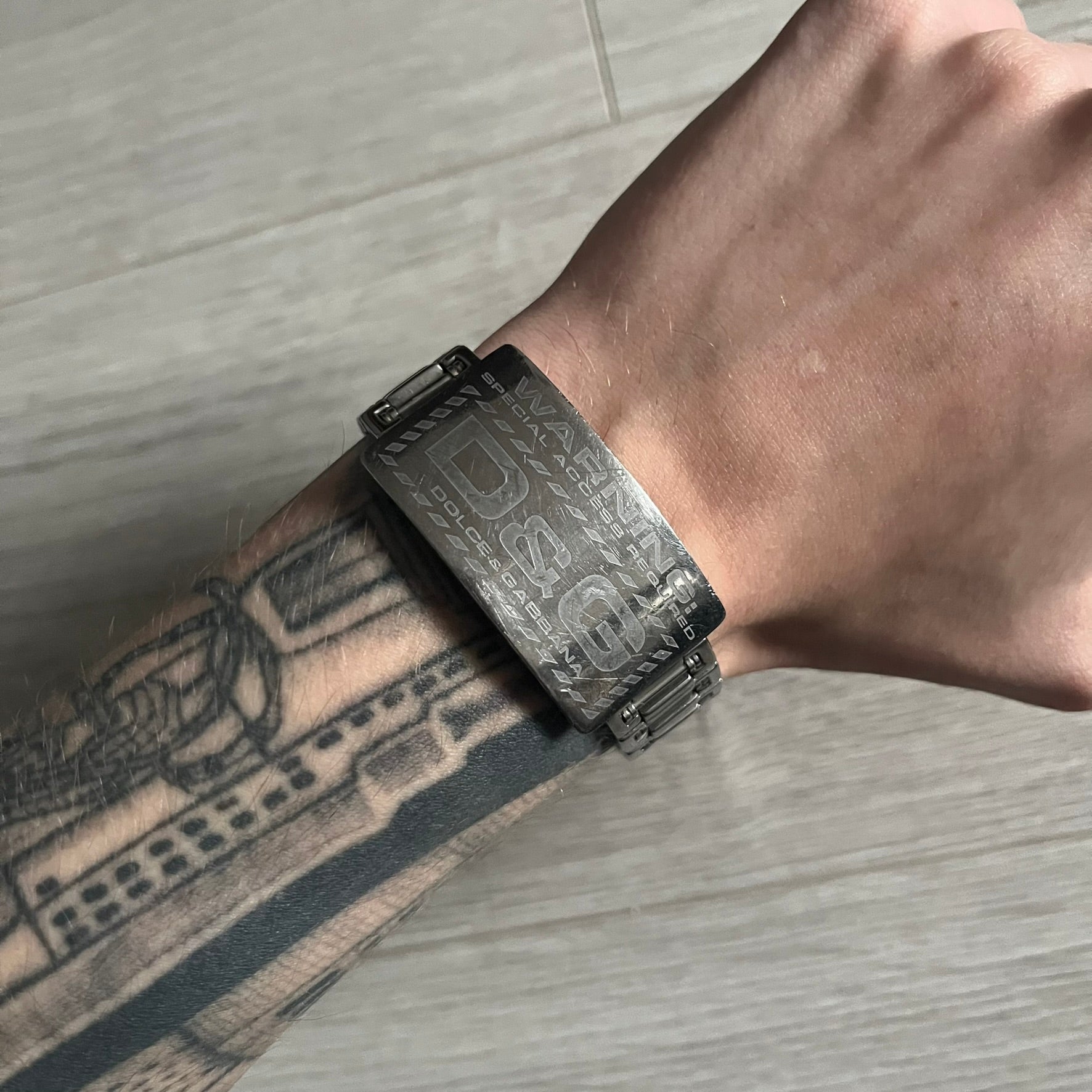 DOLCE&GABBANA ヴィンテージ 超レア ブレスレット-0006 Dolce & Gabbana Warning 2006 Stainless Steel Bracelet – único13