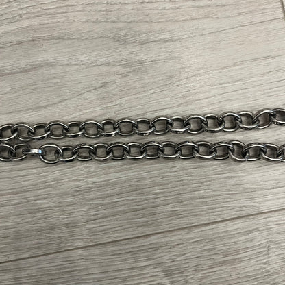 Dolce &amp; Gabbana Carabiner Chain Necklace features a robust stainless steel chain with a central carabiner engraved with the D&amp;G logo. The adjustable design includes a bolt-style clasp to modify the length, and the opposite end showcases a three-dimensional D&amp;G logo, blending industrial detailing with high-fashion appeal.