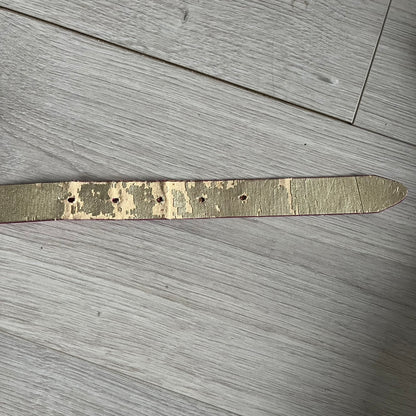 This Dolce &amp; Gabbana Belt combines a slim pink design with a statement D&amp;G buckle framed in gold and accented by visible screws. The inner side of the belt features a gold finish, highlighting the brand’s attention to material contrast. A classic Italian accessory crafted with detailed hardware.