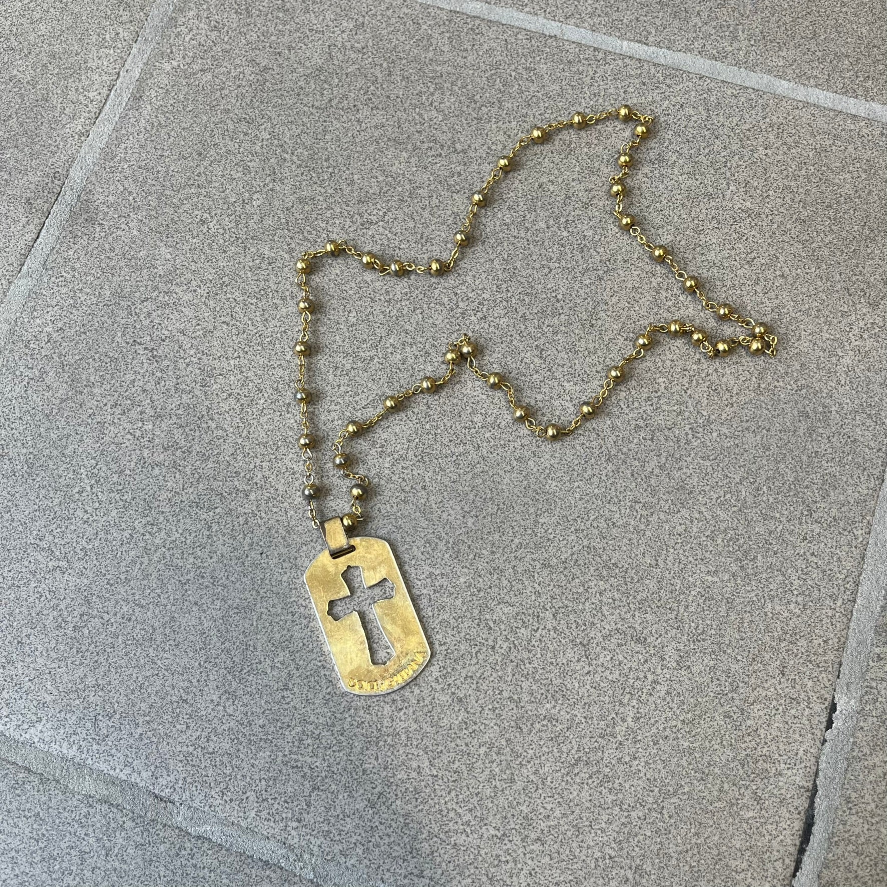 Dolce & Gabbana SS2003 Golden Cross Dog Tag Necklace – único13