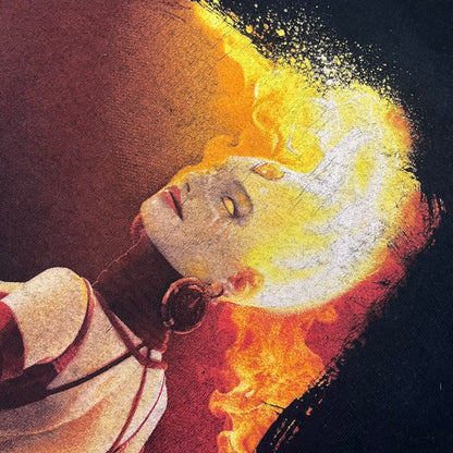 Dota 2 promo T-shirt from 2013 featuring a large graphic of Lina the Slayer with the official Dota 2 logo beneath. Printed on a Gildan Heavy Cotton blank, it includes a small Nvidia logo on the back as part of the original PC gaming promotion. A rare piece of early Dota 2 merchandise.&nbsp;