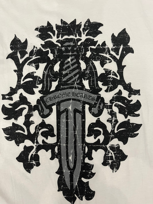 chrome hearts dagger cracked effect tee