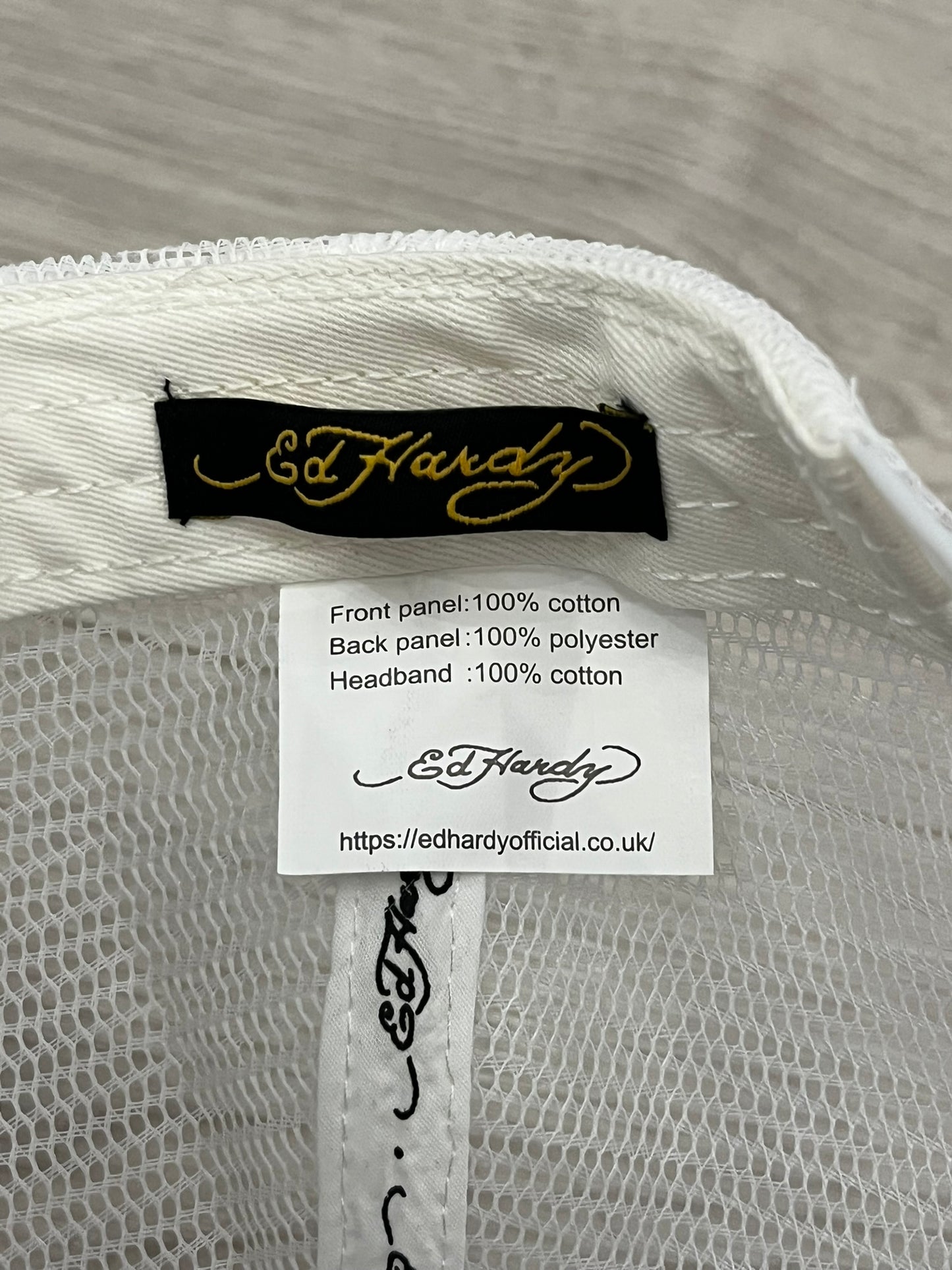 ed hardy ed-rear twill front mesh trucker hat