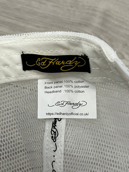 ed hardy ed-rear twill front mesh trucker hat