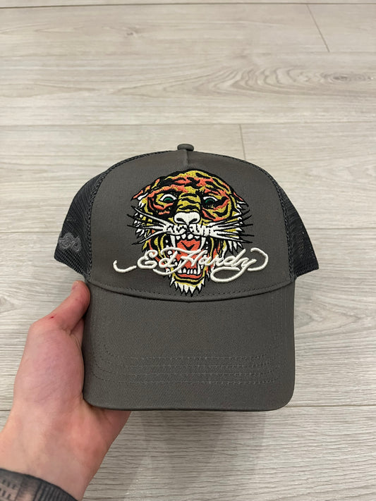 ed hardy ed-rear twill front mesh trucker cap