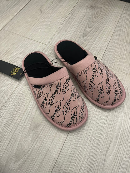 ed hardy pink slippers
