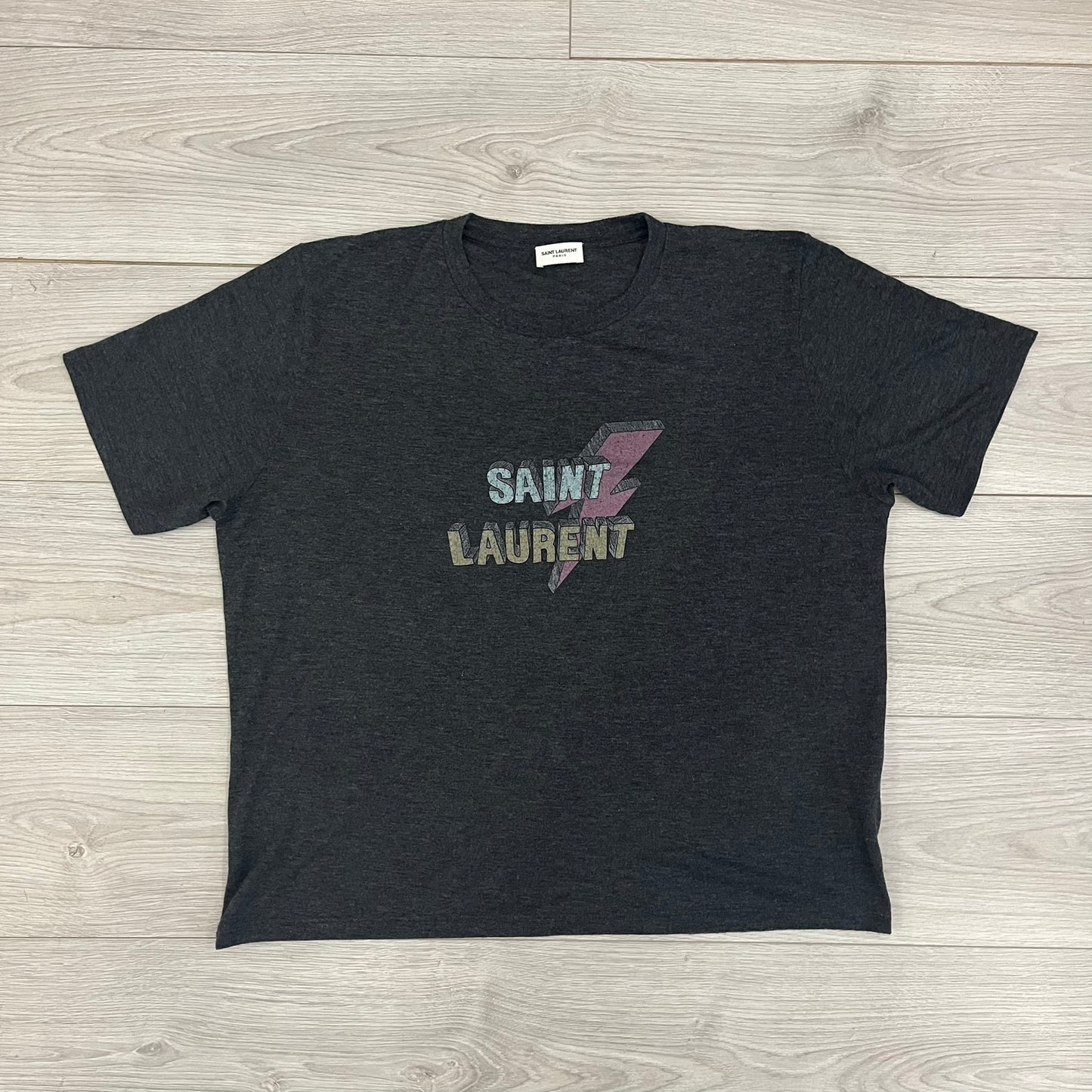 saint laurent paris thunder bolt tee