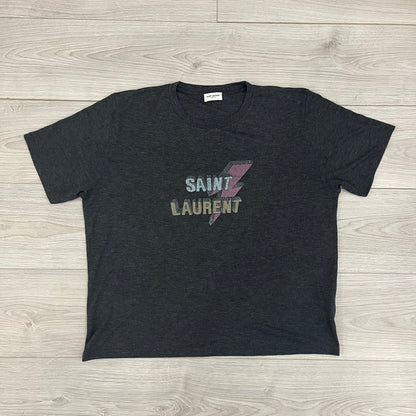saint laurent paris thunder bolt tee