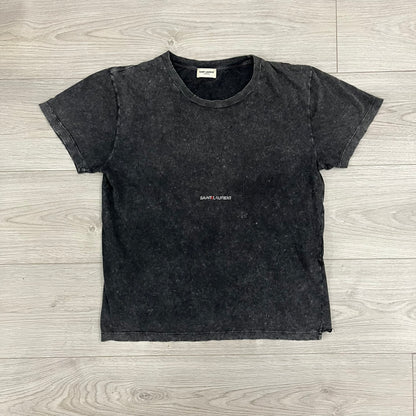 saint laurent distressed logo tee