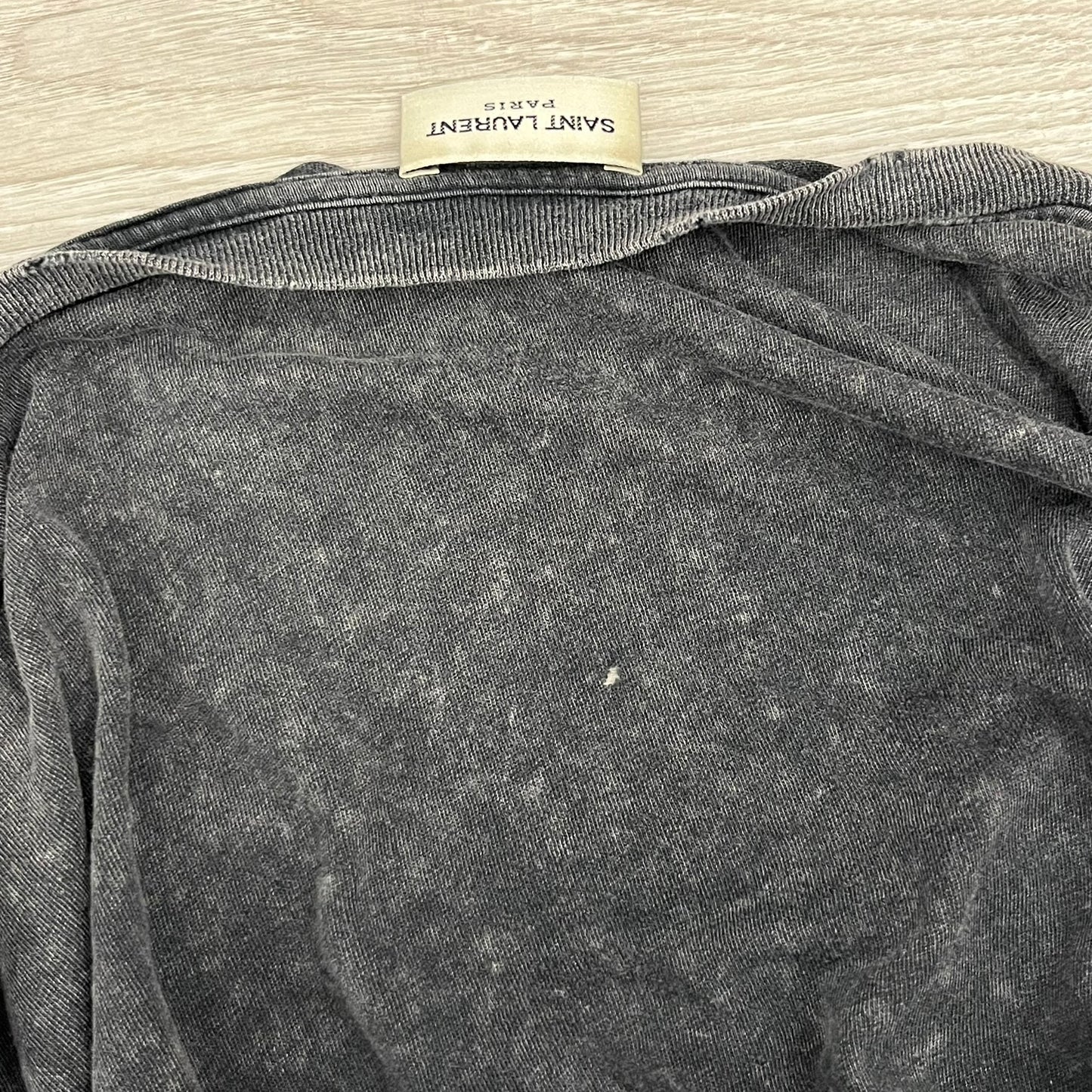 saint laurent distressed logo tee