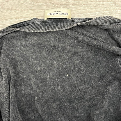 saint laurent distressed logo tee