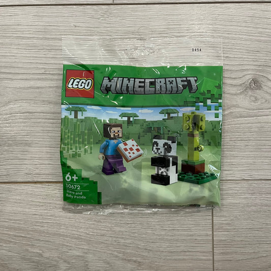 lego 30672 minecraft steve and baby panda polybag