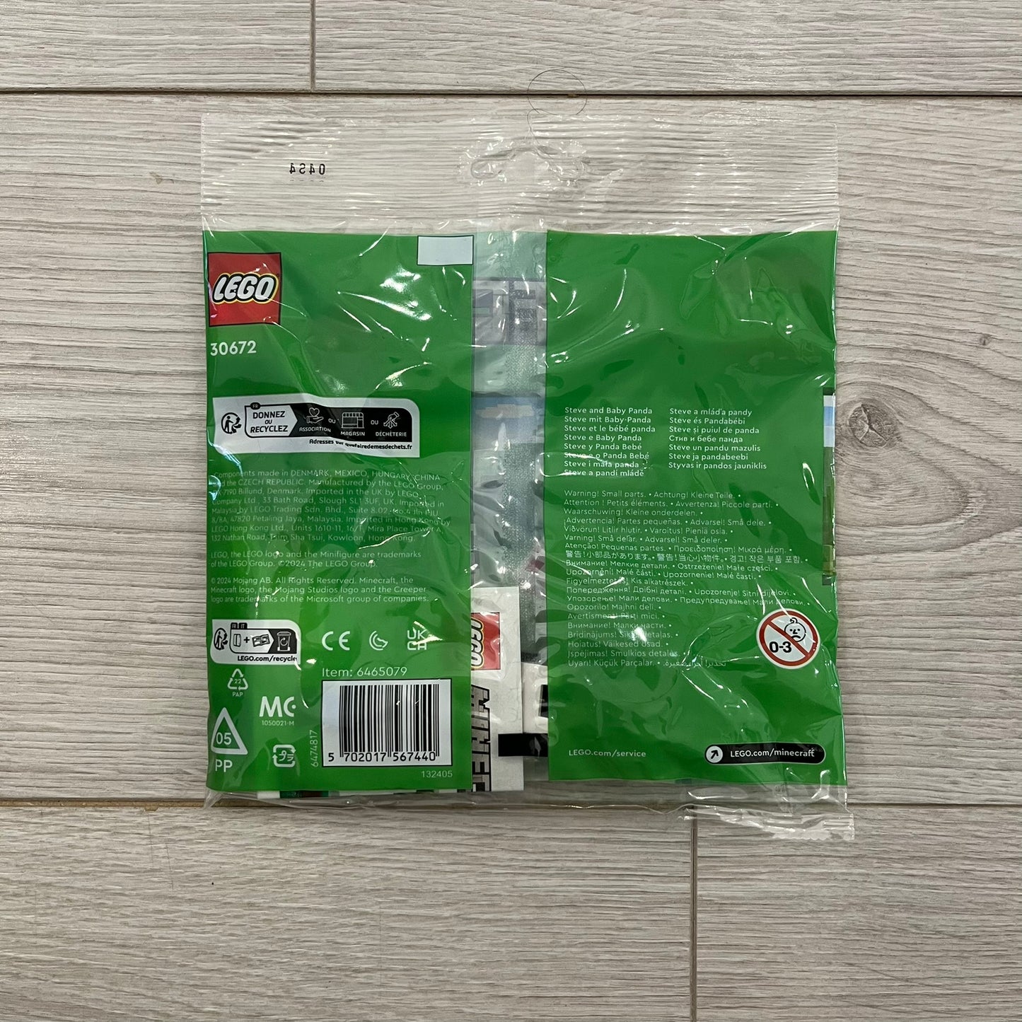 lego 30672 minecraft steve and baby panda polybag