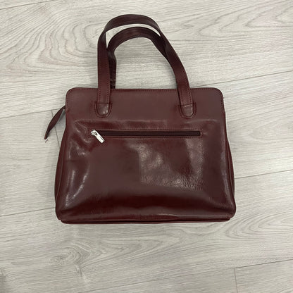 burgundy leather handbag