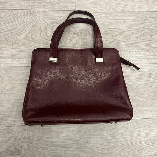 burgundy leather handbag