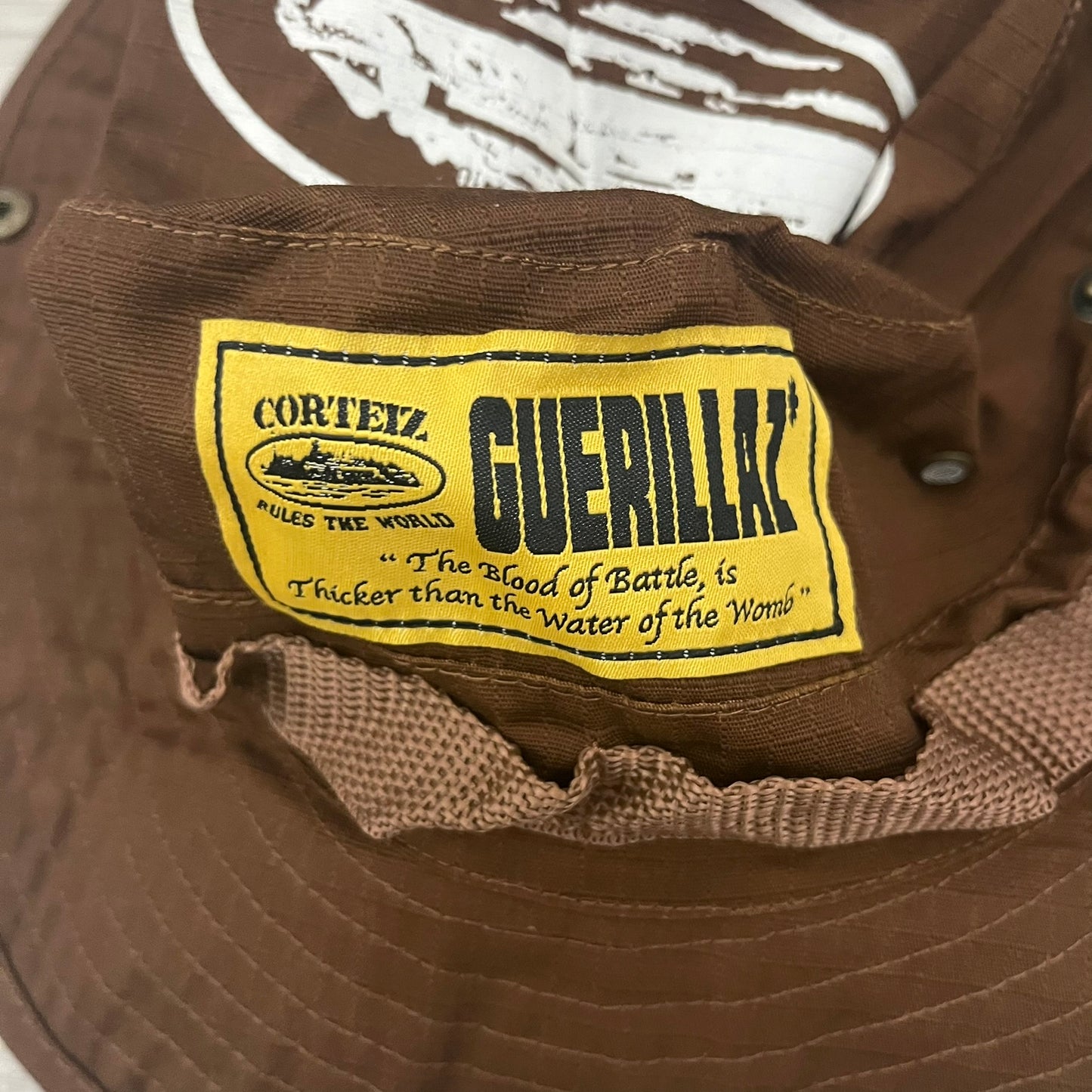 corteiz alcatraz bucket hat brown