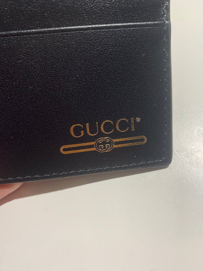 gucci gold logo cardholder