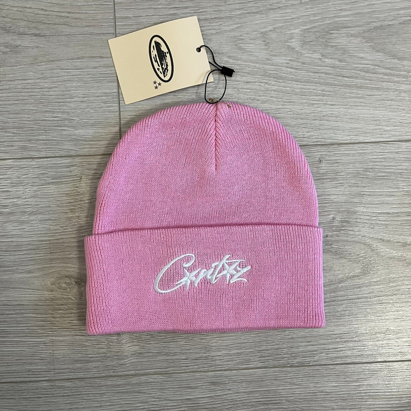 corteiz allstarz folded beanie pink