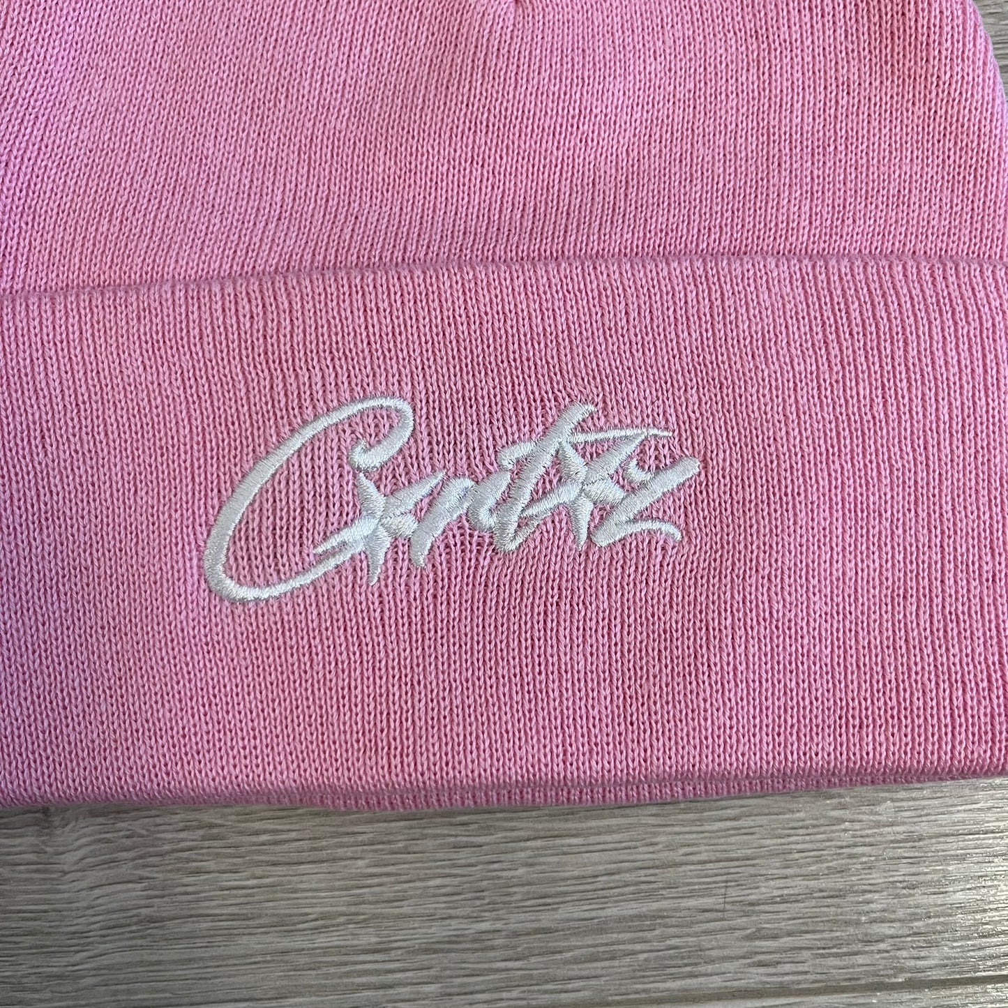 corteiz allstarz folded beanie pink