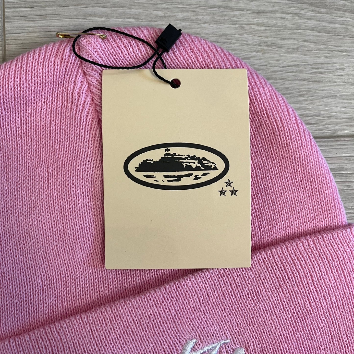 corteiz allstarz folded beanie pink